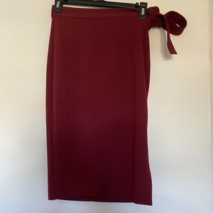 Express Red Pencil Skirt with Bow